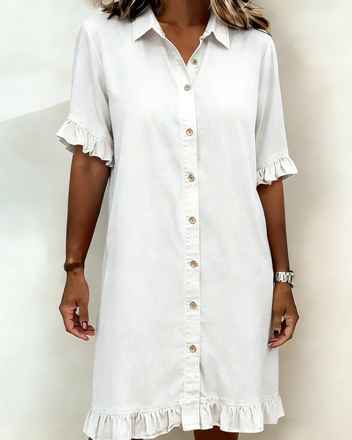 Alfina | Elegante Abito Donna in Denim Traspirante con Arricciature 2