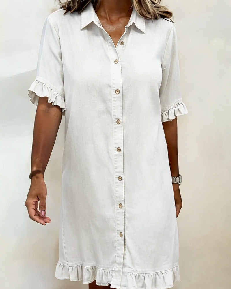 Alfina | Elegante Abito Donna in Denim Traspirante con Arricciature 8
