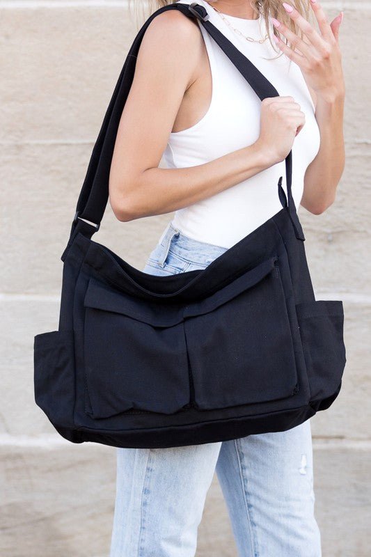 Alina | Ampia borsa tote in tela con tracolla regolabile 3