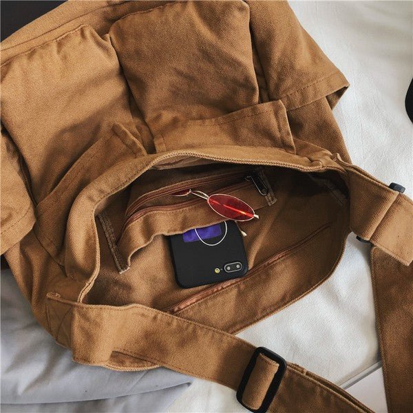 Alina | Ampia borsa tote in tela con tracolla regolabile 4