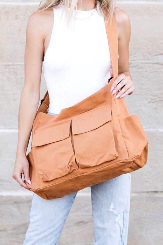 Alina | Ampia borsa tote in tela con tracolla regolabile 8