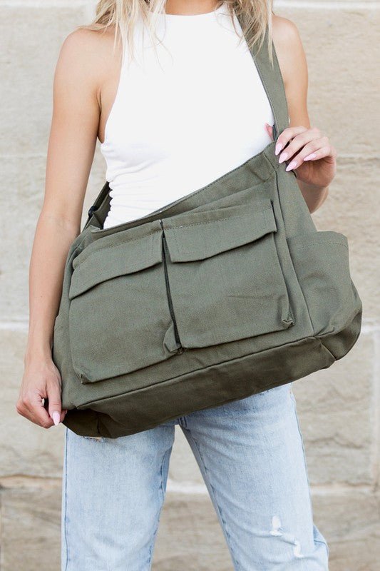 Alina | Ampia borsa tote in tela con tracolla regolabile 9