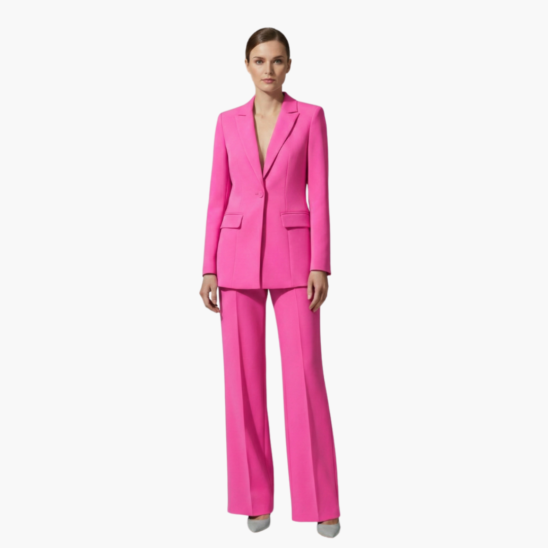 Allegra | Completo Donna Elegante – Tailleur Donna Elegante in Azzurro con Blazer e Pantaloni Coordinati 1