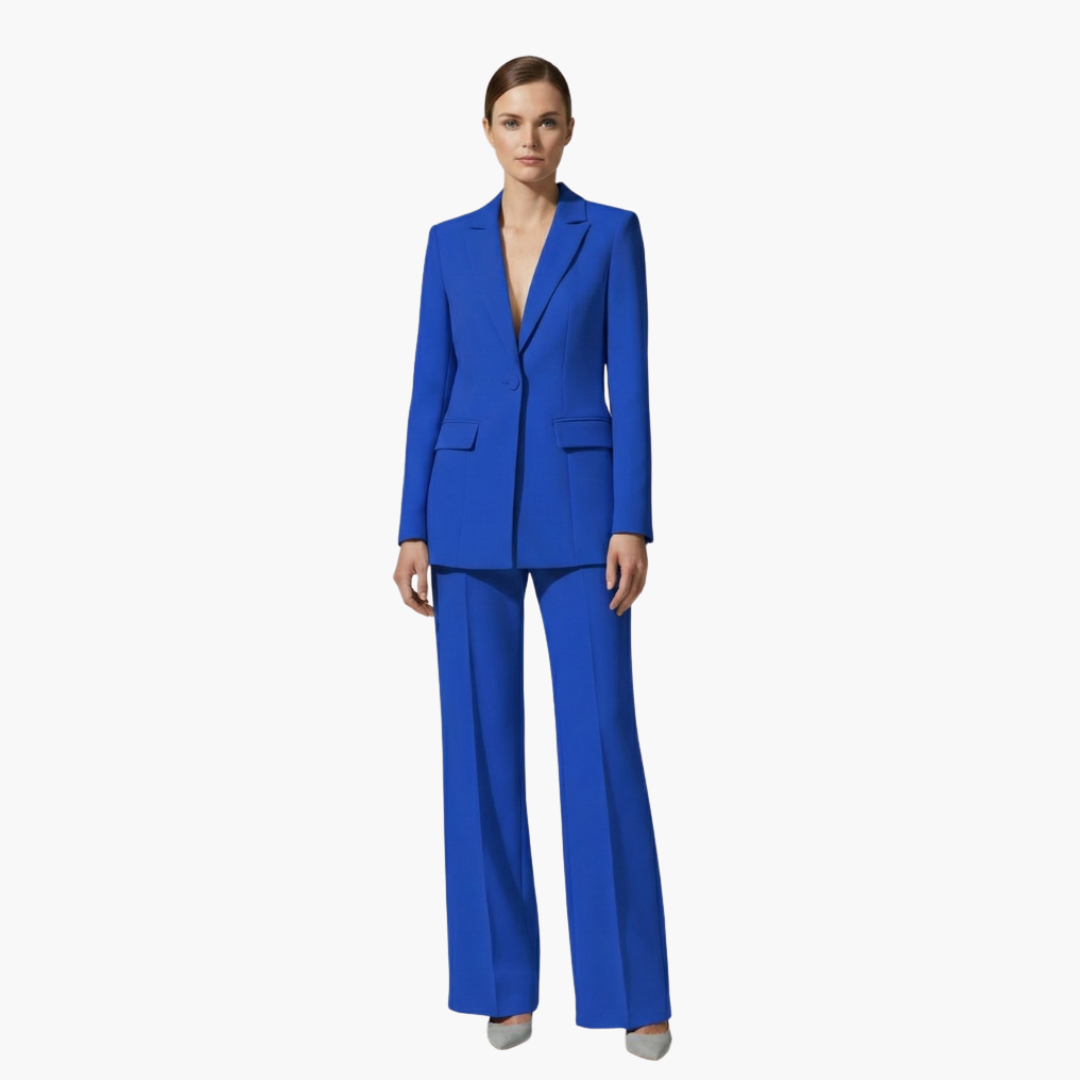 Allegra | Completo Donna Elegante – Tailleur Donna Elegante in Azzurro con Blazer e Pantaloni Coordinati 2