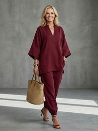Camilla | Set Tunica e Pantaloni con Dettagli Arricciati