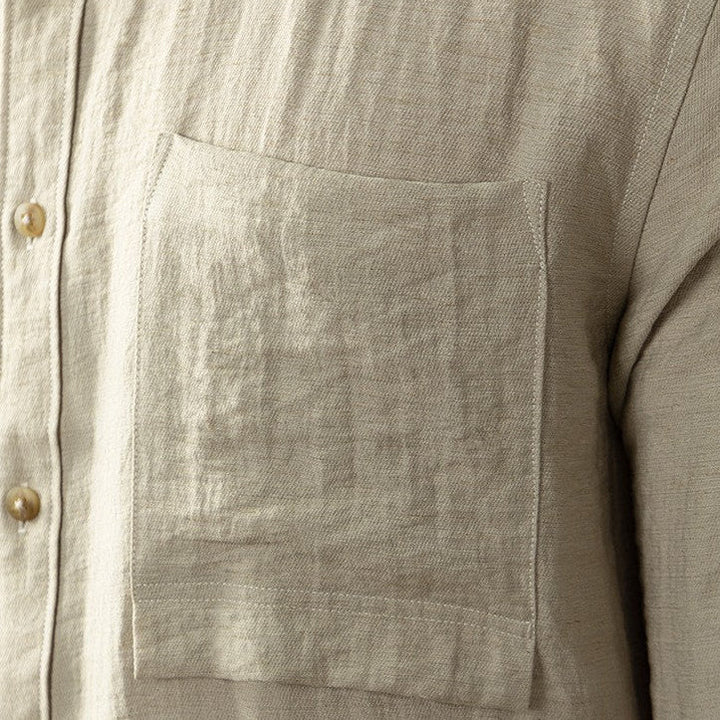 Allegra | Elegante Camicia di Lino Uomo con Tasca e Maniche Lunghe 3