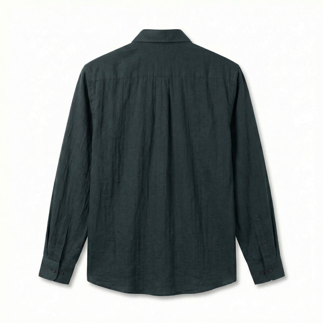 Allegra | Elegante Camicia di Lino Uomo con Tasca e Maniche Lunghe 6