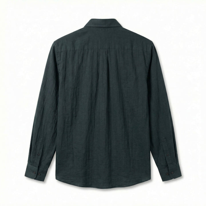 Allegra | Elegante Camicia di Lino Uomo con Tasca e Maniche Lunghe 6