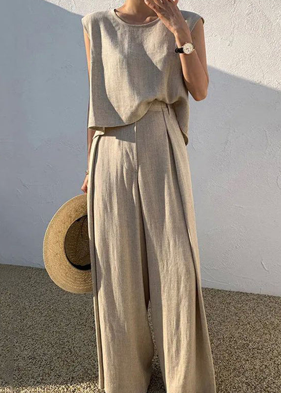 Allegra | Elegante Completo Estivo Comodo a Due Pezzi con Top e Pantaloni Palazzo 0