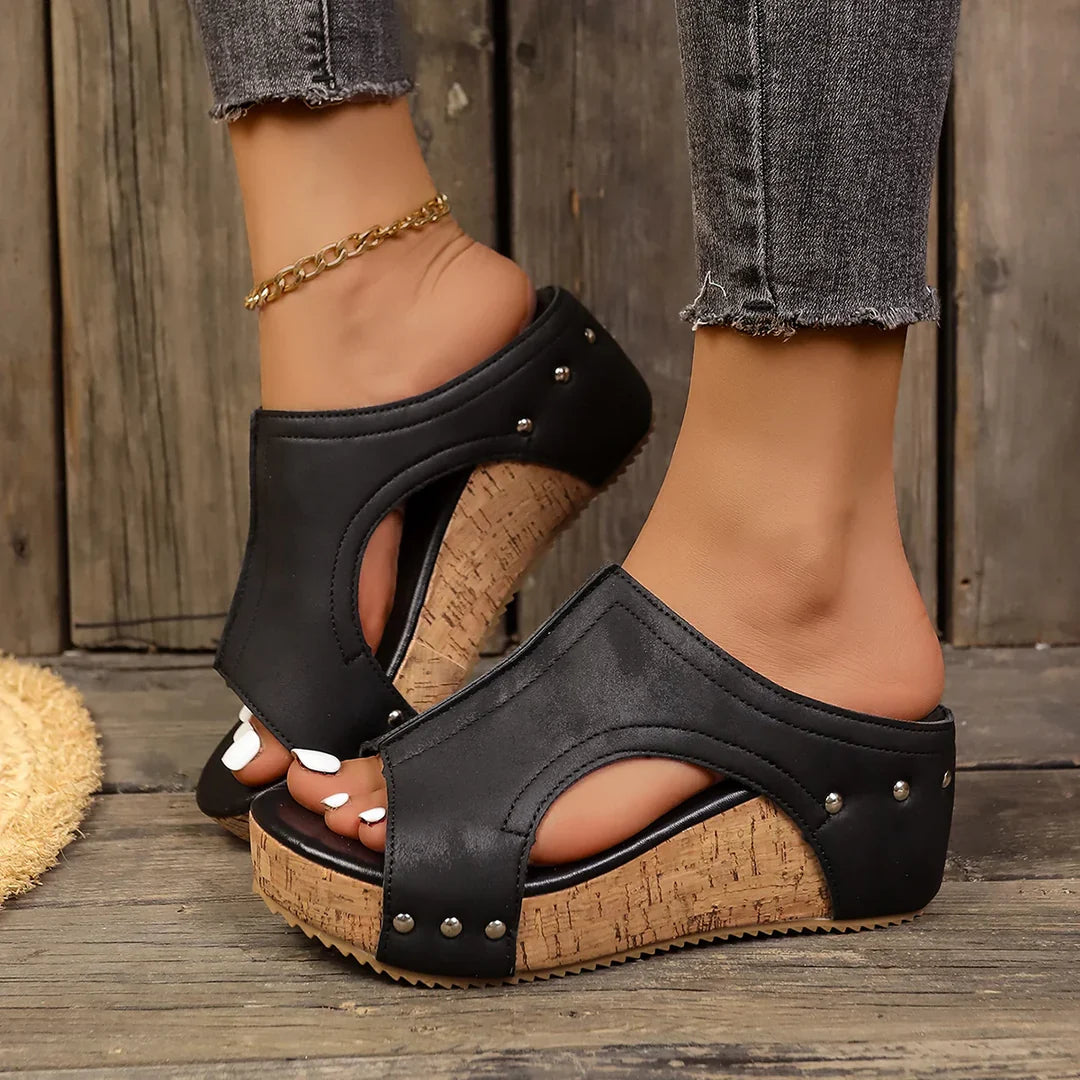 Allegra | Eleganti e Comodi Sandali Donna con Zeppa in Sughero 0