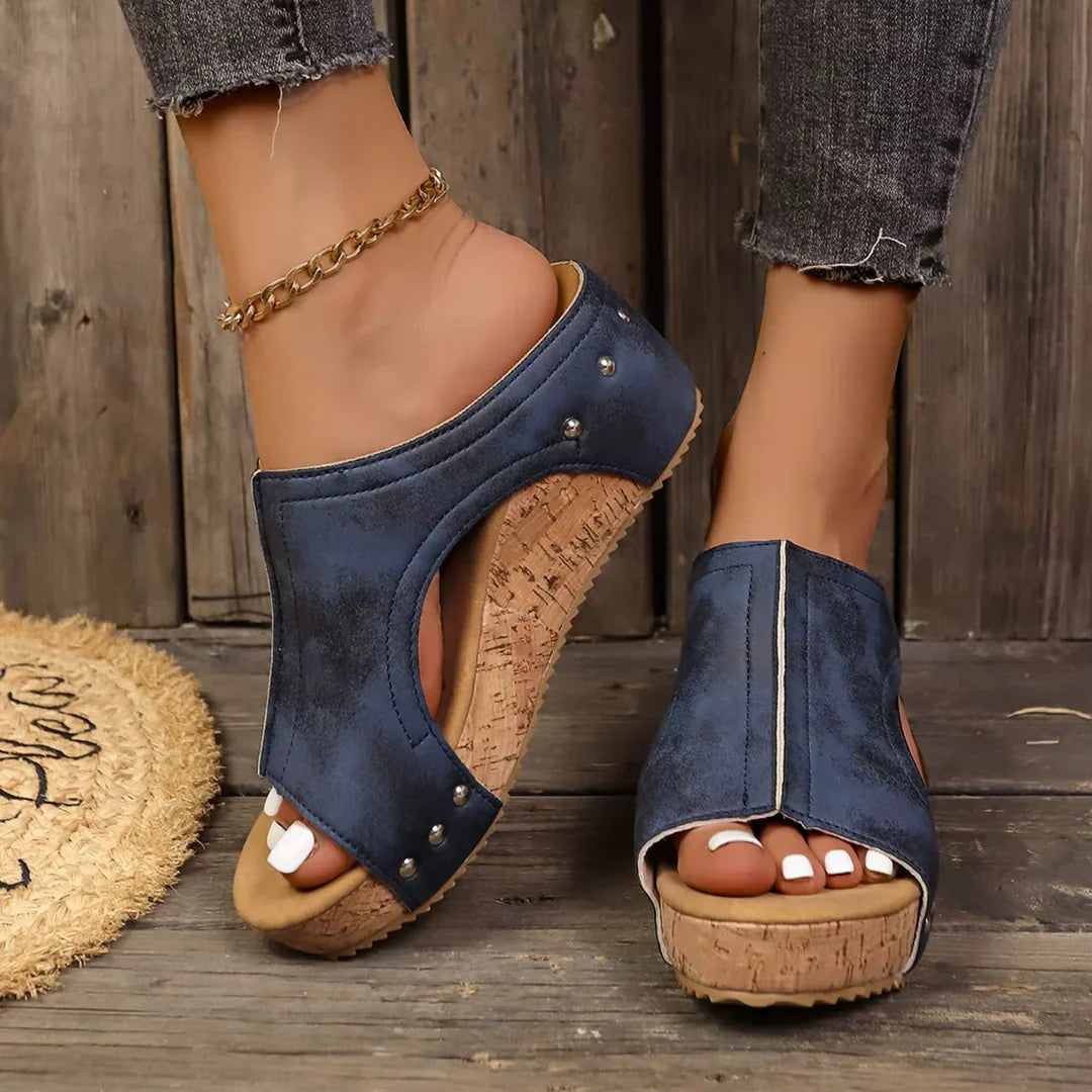 Allegra | Eleganti e Comodi Sandali Donna con Zeppa in Sughero 2