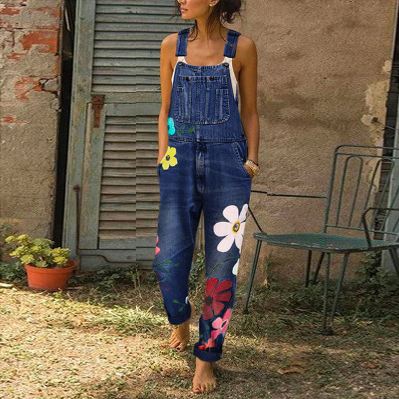 Allegra | Tuta Floreale Elegante – Denim di Alta Qualità, Versatile &amp; Chic 0