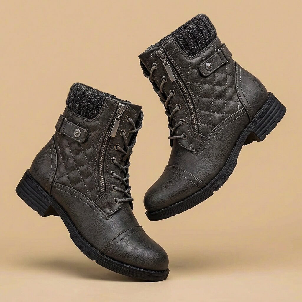 Amara | Eleganti e raffinati stivali in pelle trapuntata 1