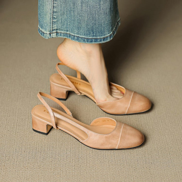 Amelie | Elegante Décolleté Tacco Largo in Pelle con Design Slingback 1