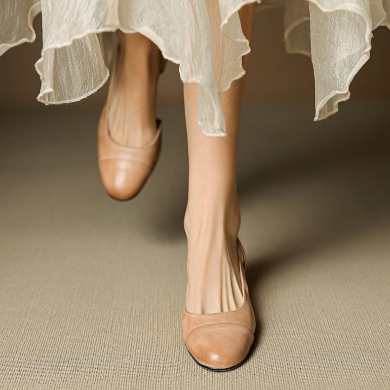 Amelie | Elegante Décolleté Tacco Largo in Pelle con Design Slingback 2