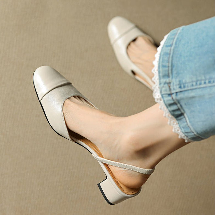 Amelie | Elegante Décolleté Tacco Largo in Pelle con Design Slingback 6