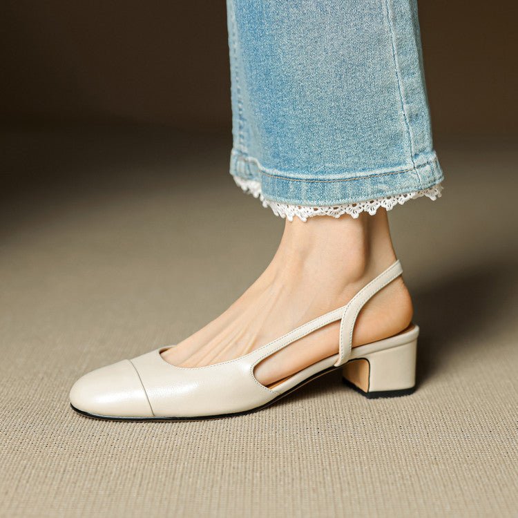 Amelie | Elegante Décolleté Tacco Largo in Pelle con Design Slingback 7