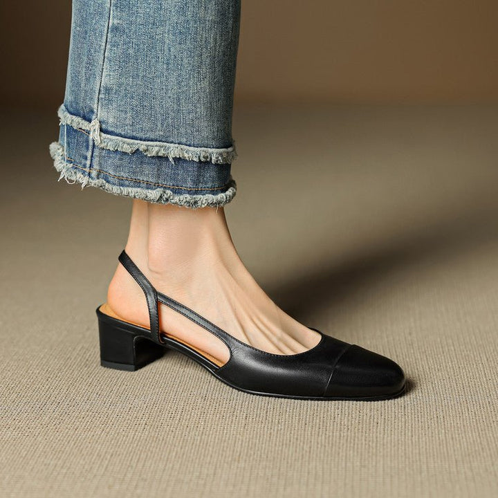 Amelie | Elegante Décolleté Tacco Largo in Pelle con Design Slingback 9