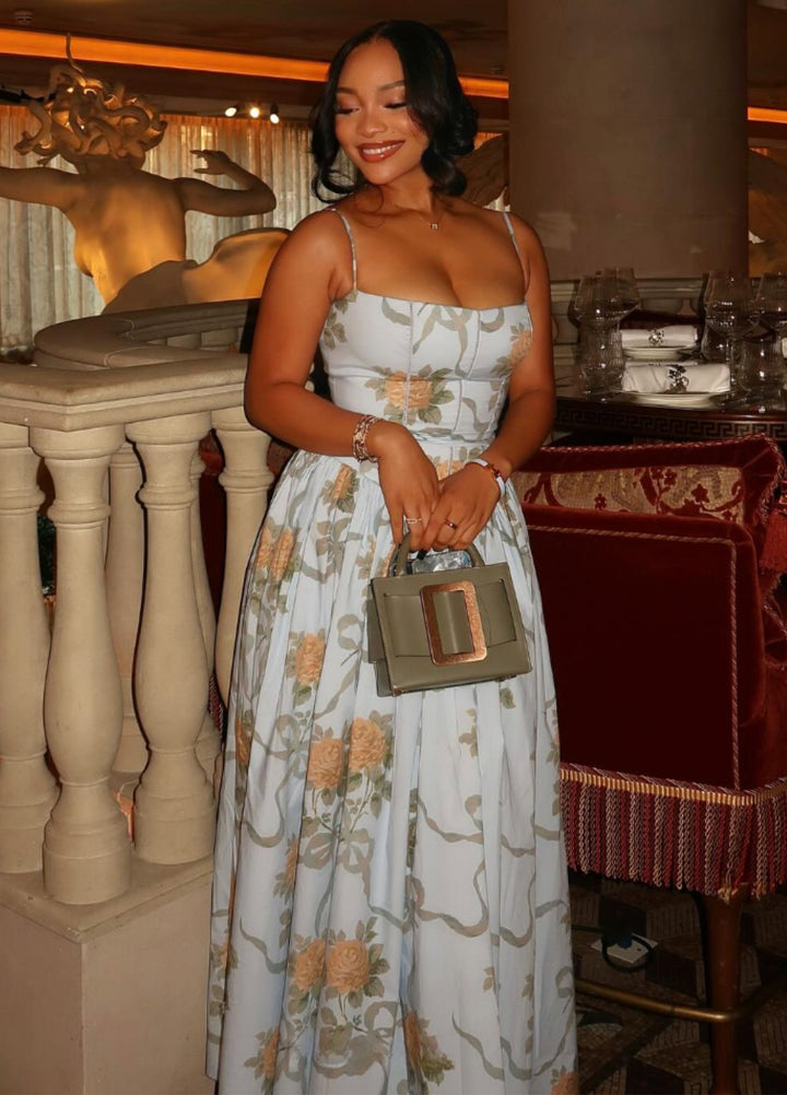 Amelina | Elegante Abito Midi Cerimonia Floreale Donna 0