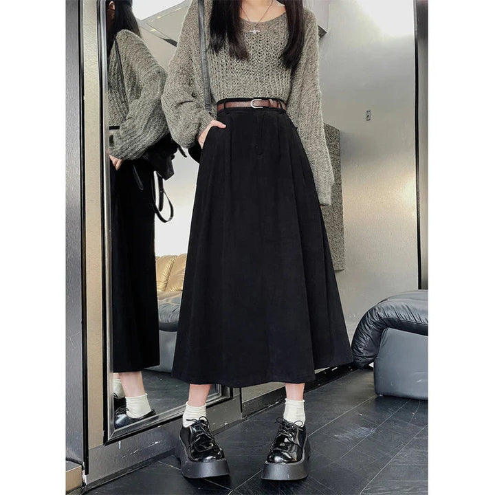 Amina | Gonna Midi in Velluto a Coste – Elegante, Versatile &amp; Confortevole 0