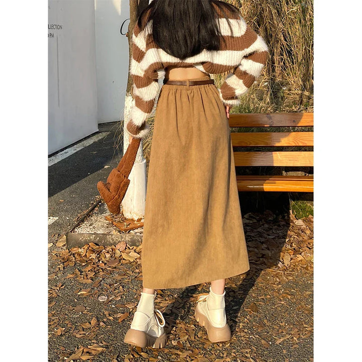 Amina | Gonna Midi in Velluto a Coste – Elegante, Versatile &amp; Confortevole 4