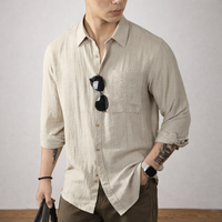 Antibes | Long Sleeve Linen Shirt with Chest Pocket