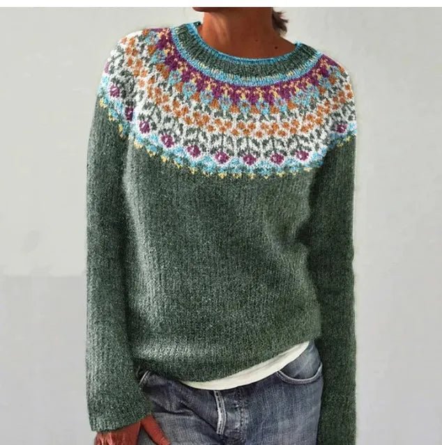Aria | Maglione da donna a maglia a righe retrò, vestibilità comoda 3