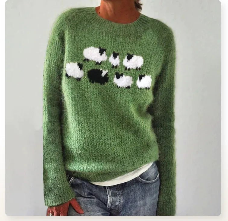 Aria | Maglione da donna a maglia a righe retrò, vestibilità comoda 5