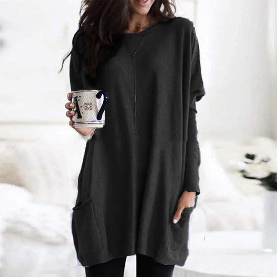 Aria | Tunica oversize da donna a maniche lunghe con tasche, taglie forti 10