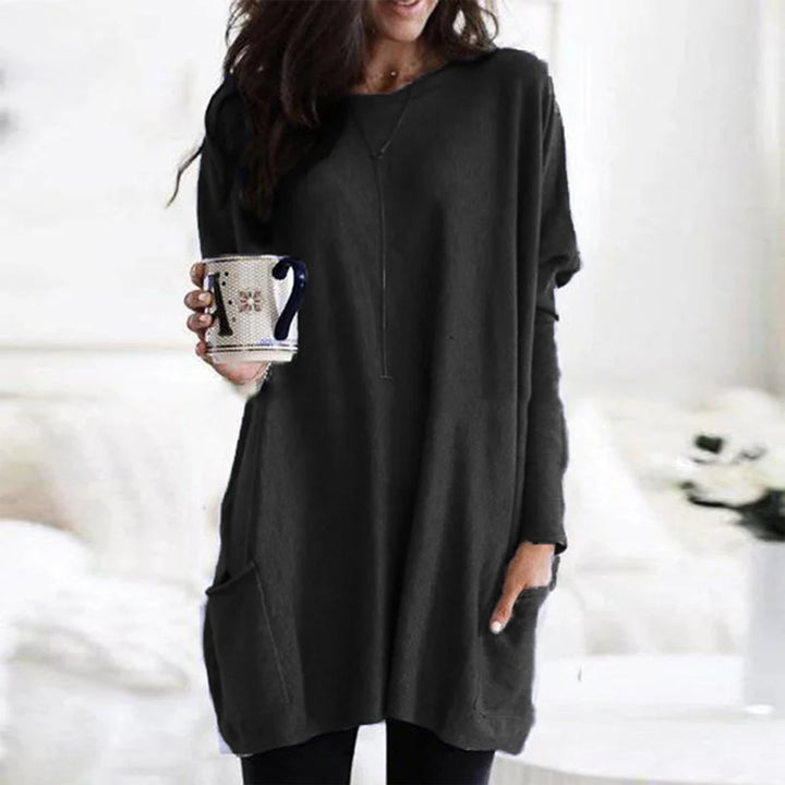 Aria | Tunica oversize da donna a maniche lunghe con tasche, taglie forti 10