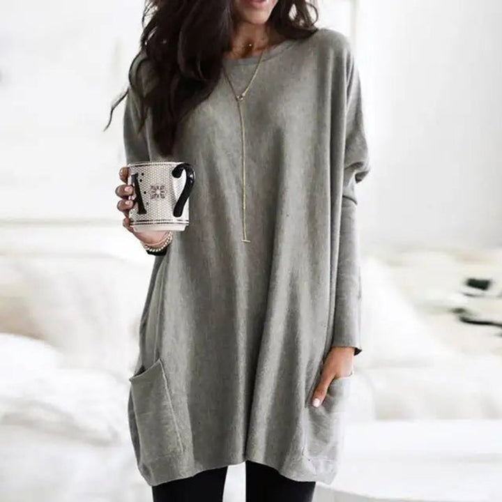 Aria | Tunica oversize da donna a maniche lunghe con tasche, taglie forti 3