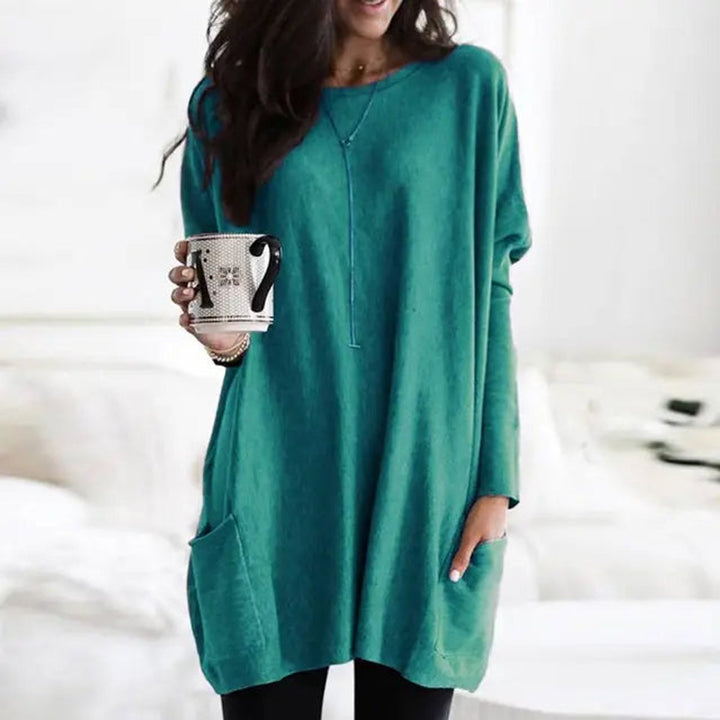 Aria | Tunica oversize da donna a maniche lunghe con tasche, taglie forti 4