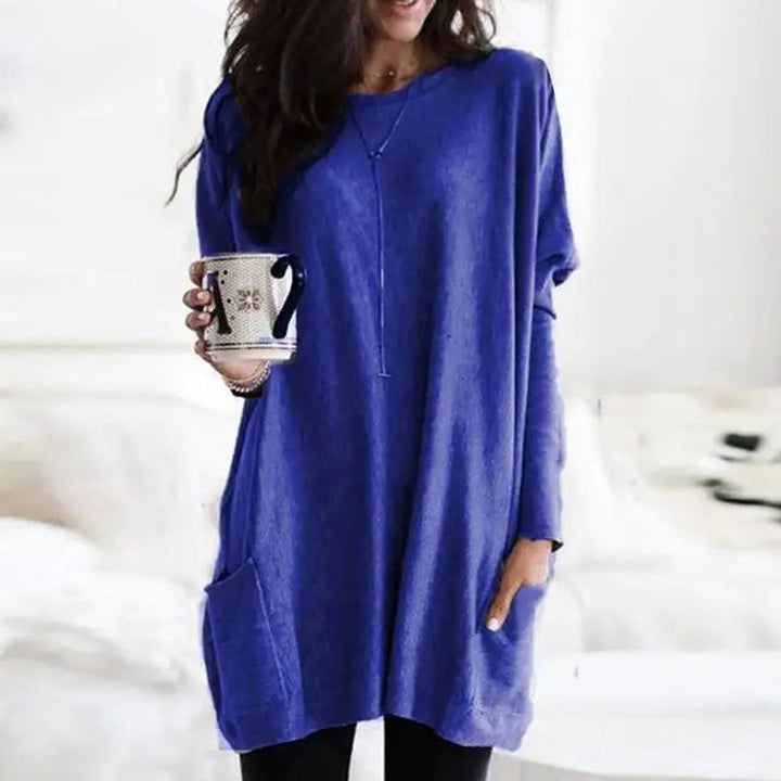 Aria | Tunica oversize da donna a maniche lunghe con tasche, taglie forti 5