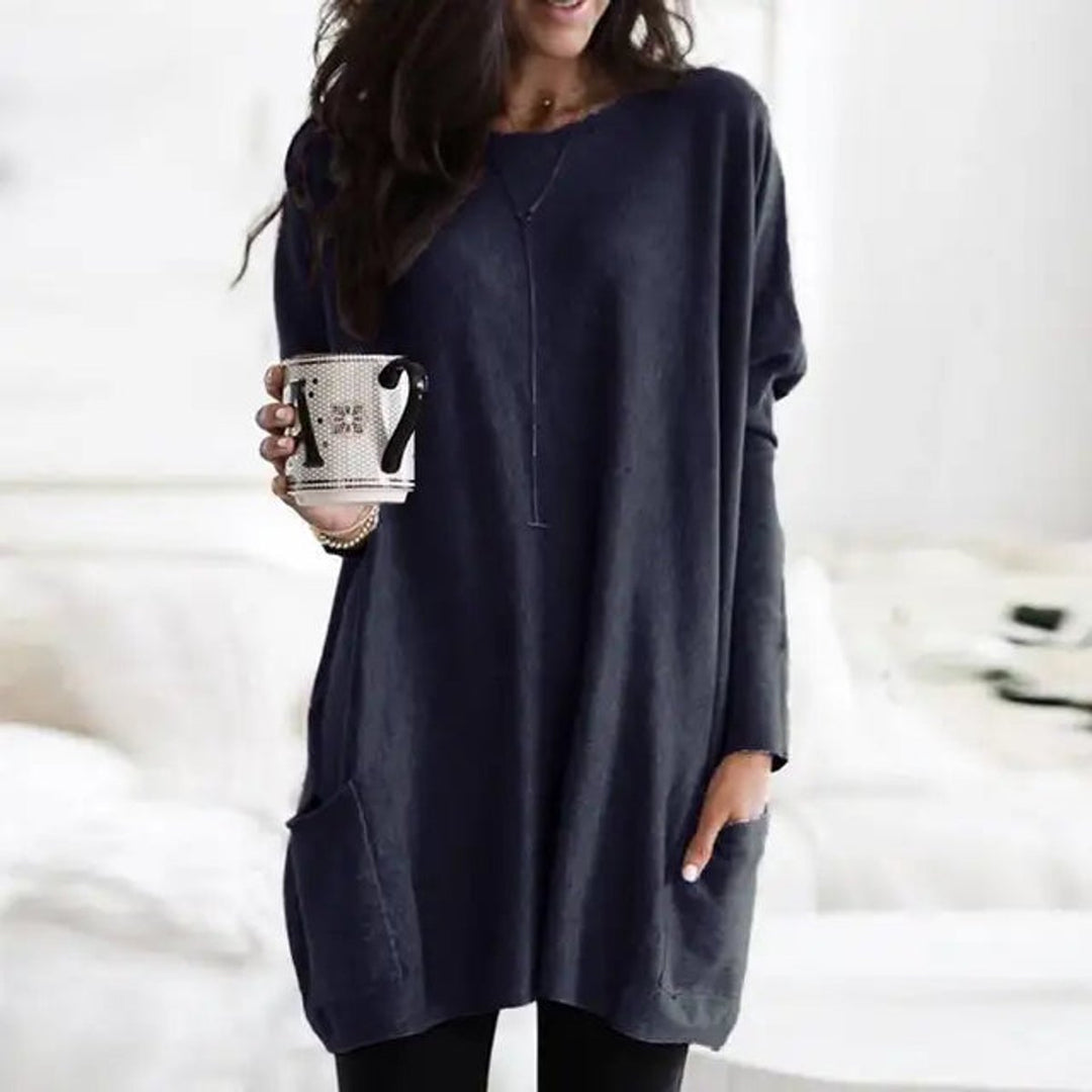 Aria | Tunica oversize da donna a maniche lunghe con tasche, taglie forti 6