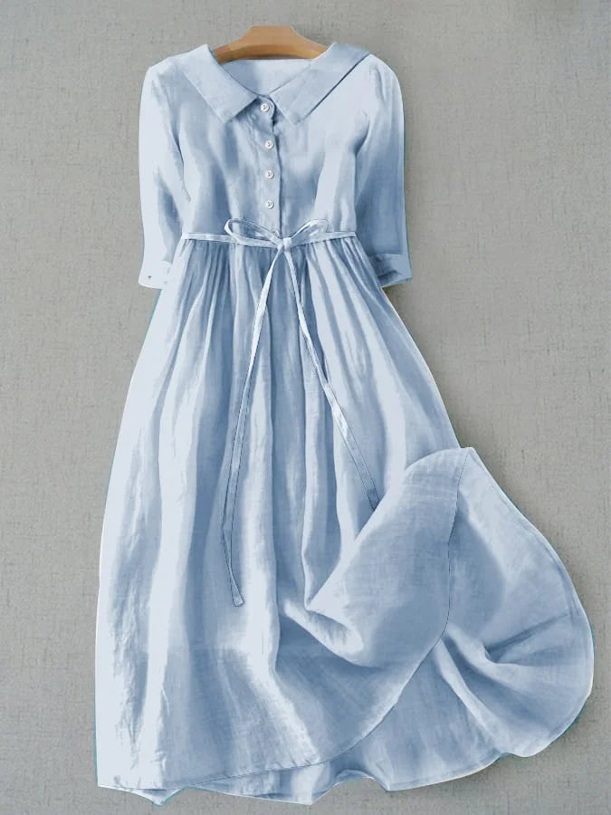 Aurelia | Abito Elegante Misto Cotone Lino Estivo Comfort 0
