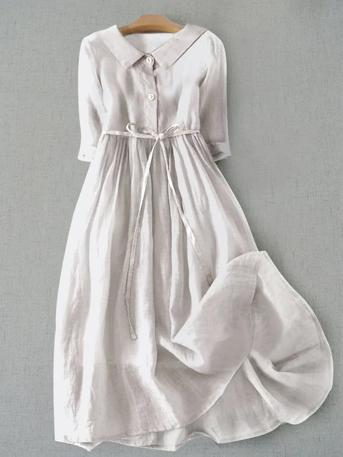 Aurelia | Abito Elegante Misto Cotone Lino Estivo Comfort 1