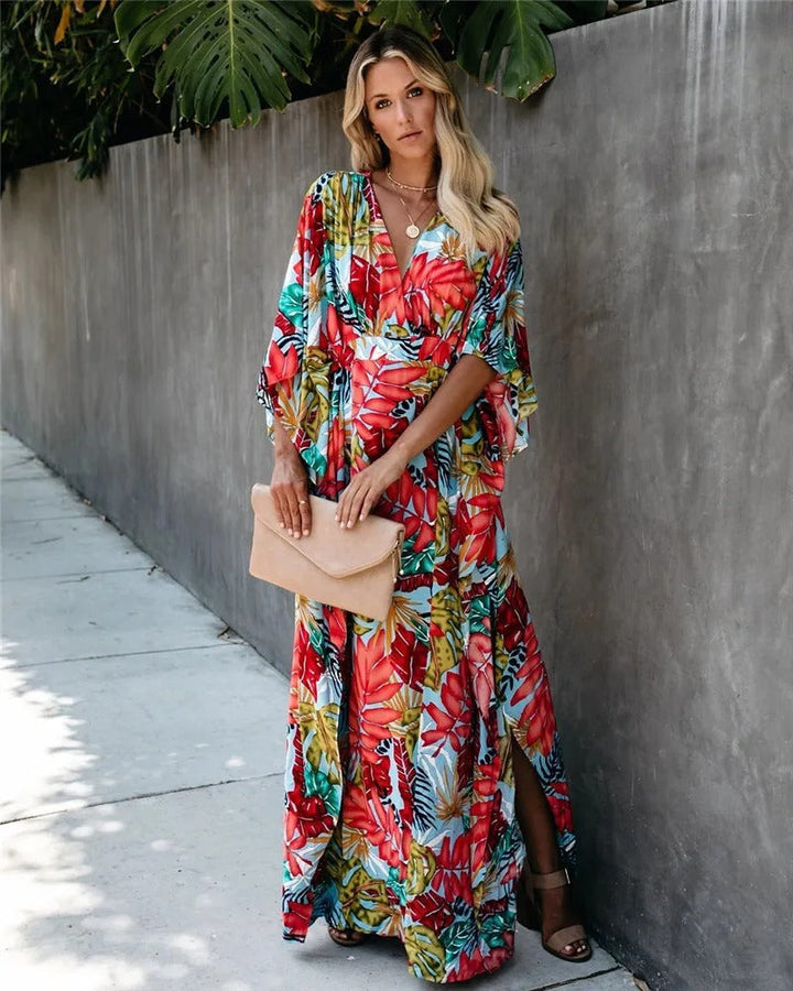Aurelia | Abito da Cerimonia Maxi Elegante Boho Donna Con Maniche a Kimono 4
