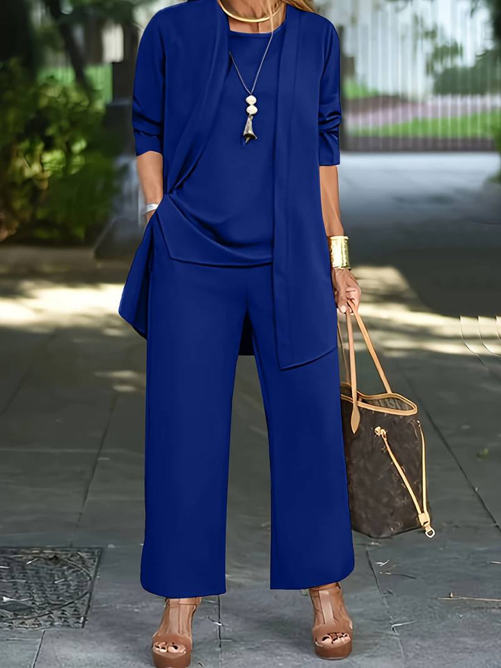Aurelia | Completo Donna Elegante - Set Versatile in Tre Pezzi con Top, Pantaloni e Cardigan 4