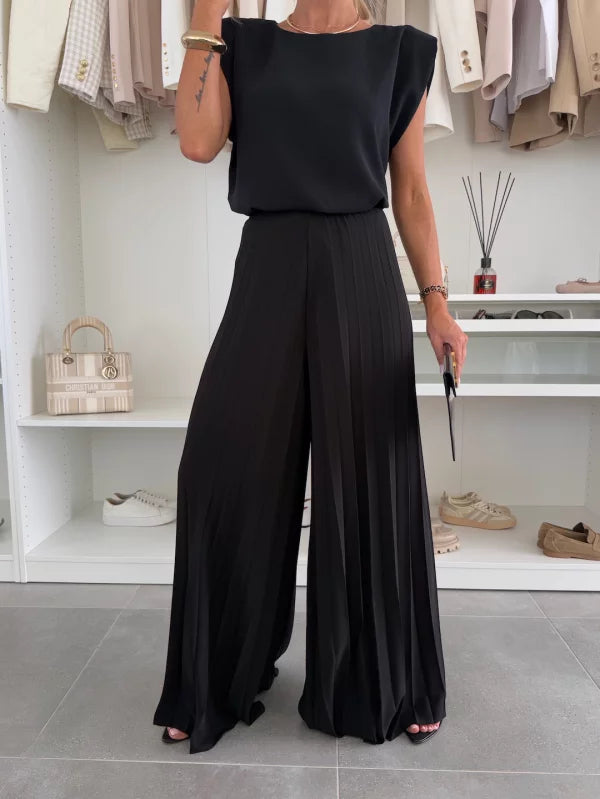 Aurelia | Elegante Completo Donna Due Pezzi - Top Senza Maniche e Pantaloni Larghi 1