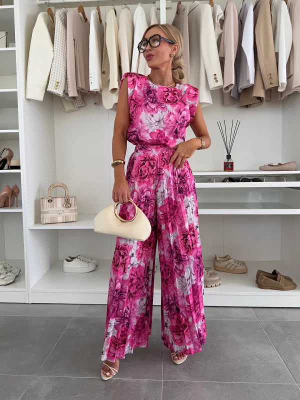 Aurelia | Elegante Completo Donna Due Pezzi - Top Senza Maniche e Pantaloni Larghi 2