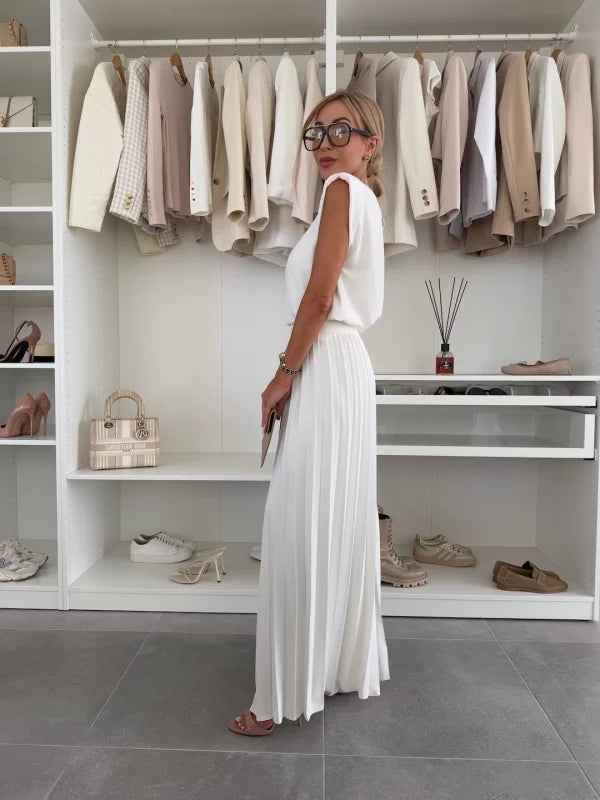 Aurelia | Elegante Completo Donna Due Pezzi - Top Senza Maniche e Pantaloni Larghi 3