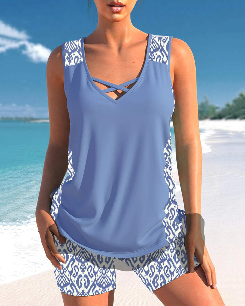 Aurelia | Elegante e Comodo Set Tankini con Motivo Geometrico 7
