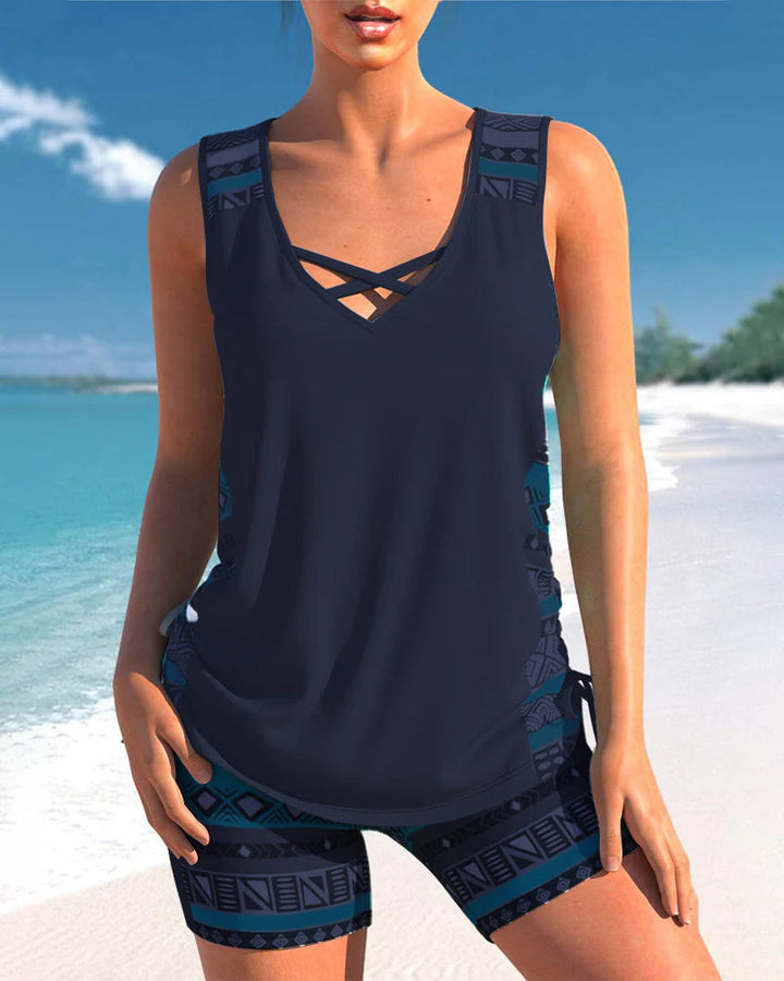 Aurelia | Elegante e Comodo Set Tankini con Motivo Geometrico 9