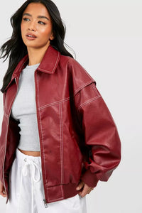 Julia | Fashionable and versatile oversized leather jacket