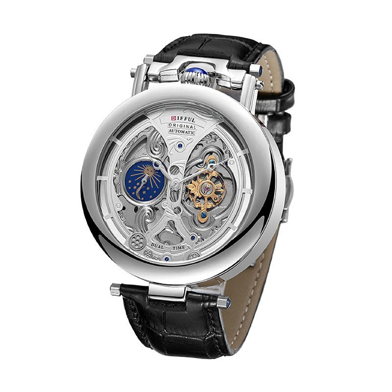 Aurelio | Elegante Orologio Uomo Scheletrato Automatico con Cinturino in Pelle 6