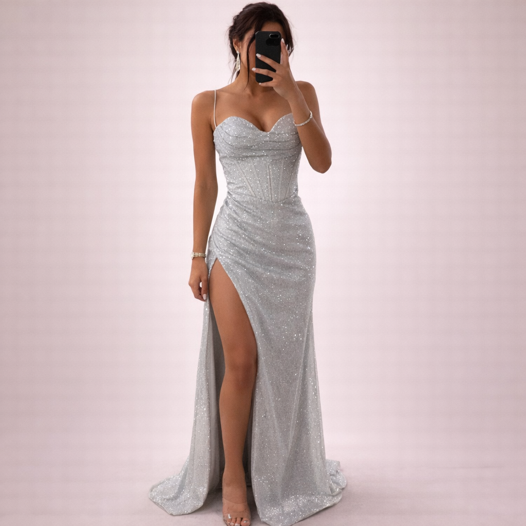 Aurora | Abito Lungo Elegante con Paillettes e Corsetto Valorizzante 3
