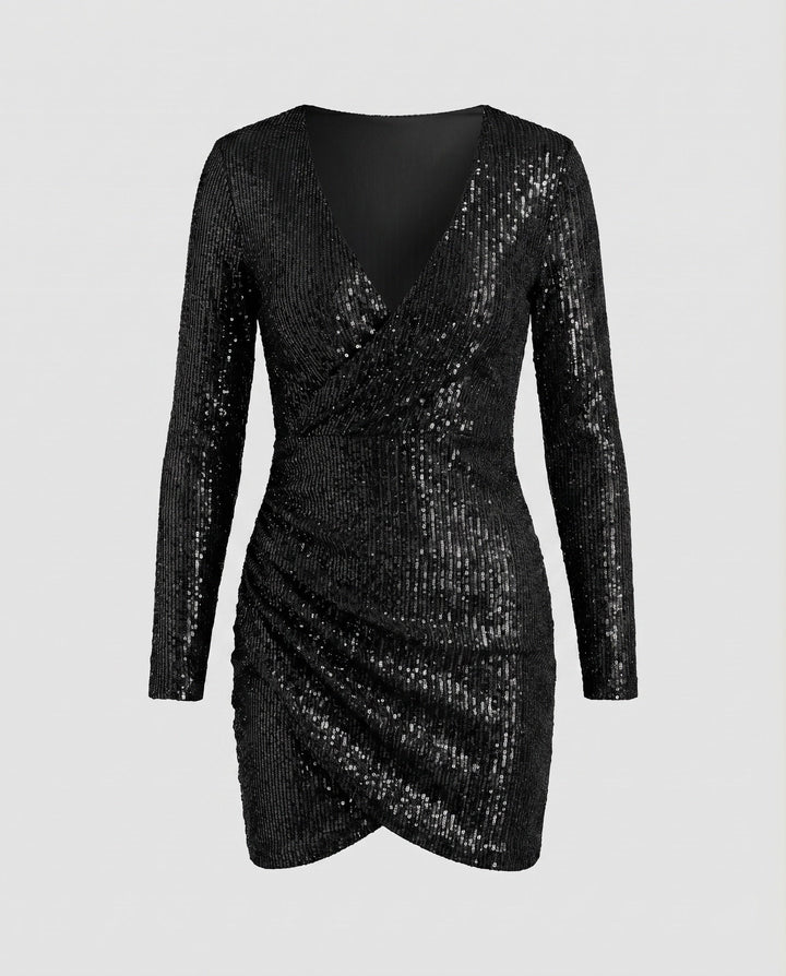 Aveline | Miniabito Aderente Elegante Scollo a V Corto Femminile 10