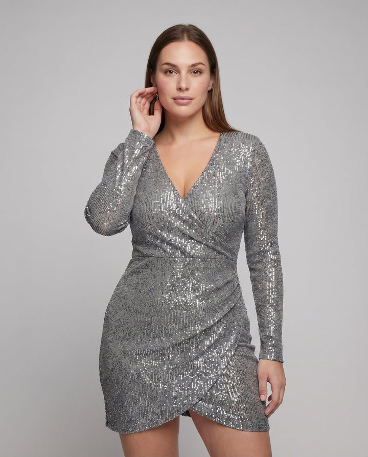 Aveline | Miniabito Aderente Elegante Scollo a V Corto Femminile 2