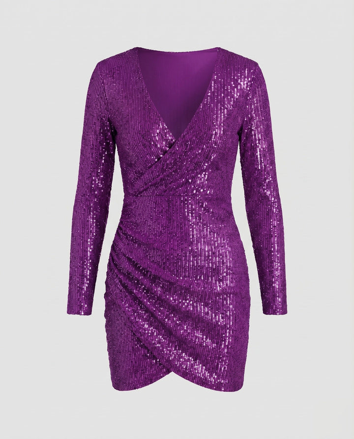 Aveline | Miniabito Aderente Elegante Scollo a V Corto Femminile 6