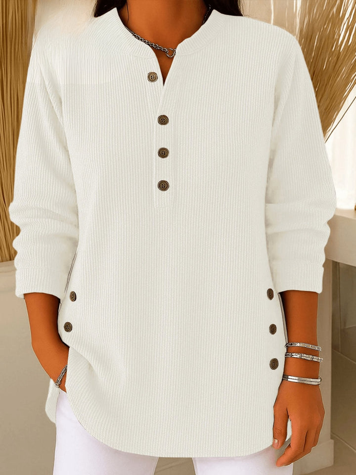 Camila | Comoda e calda tunica lunga a coste stile Henley 4